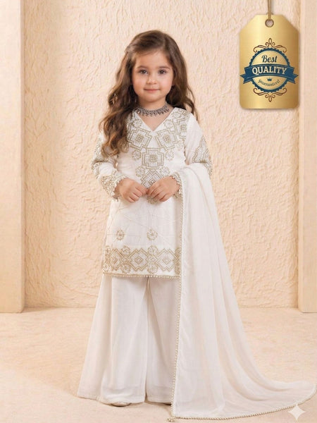 Premium Beautiful Kids Top Palazzo And Dupatta Set