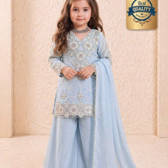 Premium Beautiful Kids Top Palazzo And Dupatta Set