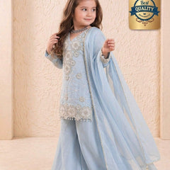 Premium Beautiful Kids Top Palazzo And Dupatta Set