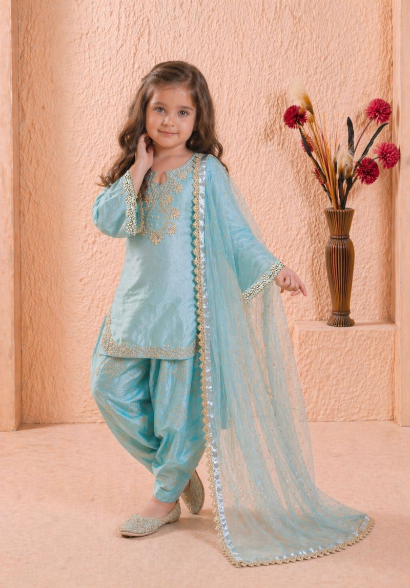 Premium Beautiful Kids Top Palazzo And Dupatta Set