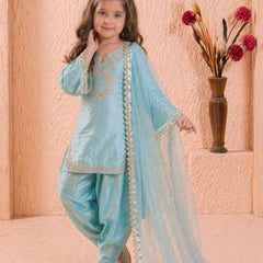 Premium Beautiful Kids Top Palazzo And Dupatta Set
