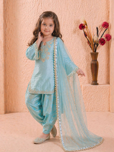 Premium Beautiful Kids Top Palazzo And Dupatta Set