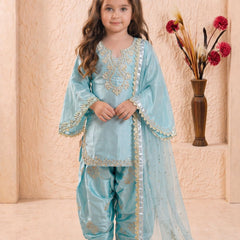 Premium Beautiful Kids Top Palazzo And Dupatta Set