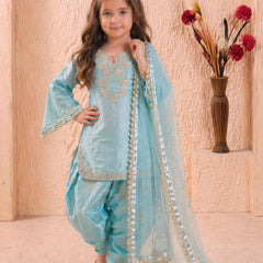 Premium Beautiful Kids Top Palazzo And Dupatta Set