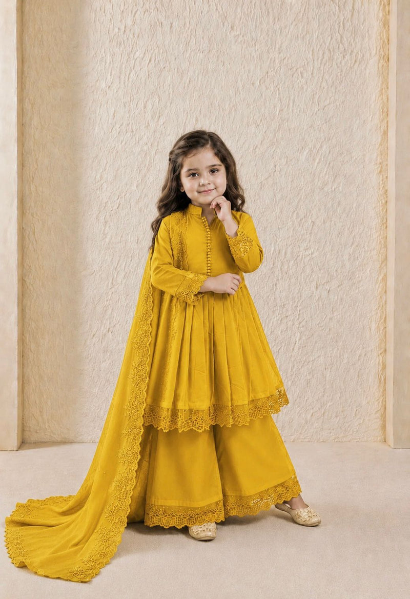 Premium Quality Roman Silk Kids Gown Set