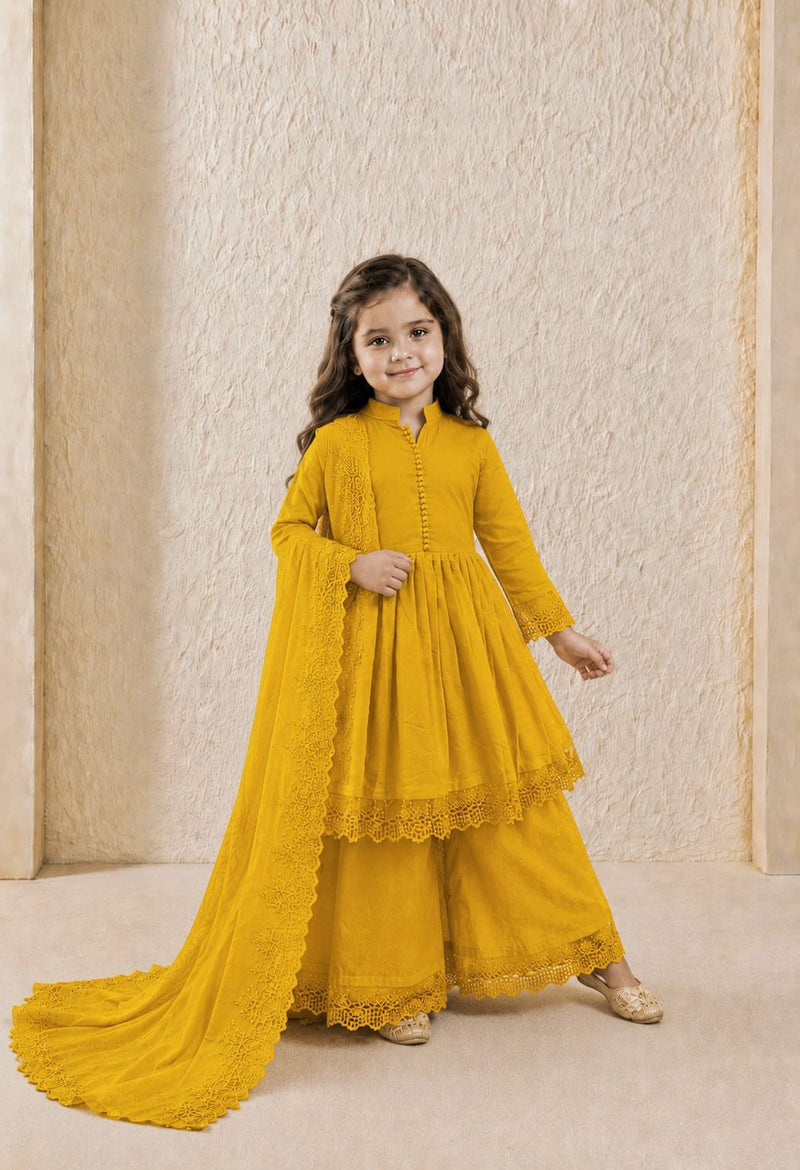 Premium Quality Roman Silk Kids Gown Set