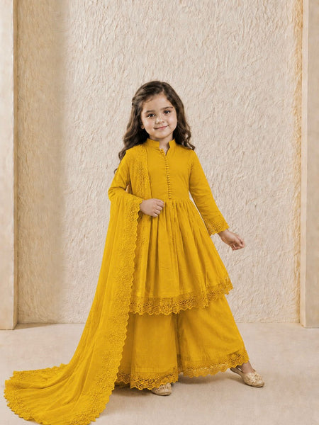 Premium Quality Roman Silk Kids Gown Set