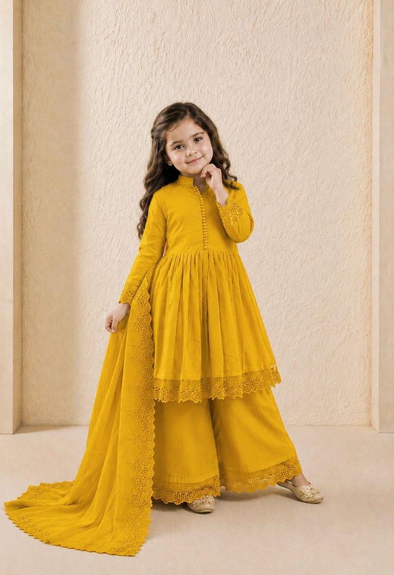 Premium Quality Roman Silk Kids Gown Set