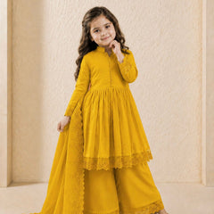 Premium Quality Roman Silk Kids Gown Set