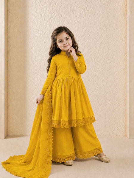 Premium Quality Roman Silk Kids Gown Set