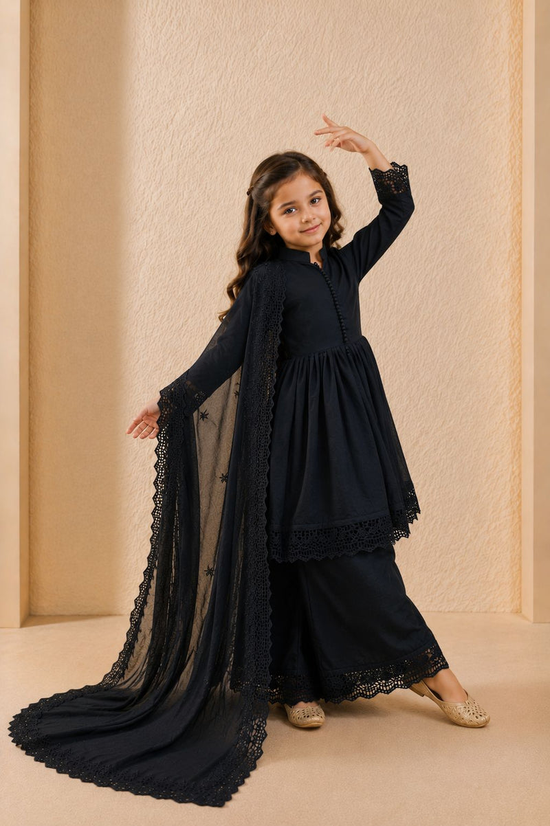 Premium Quality Roman Silk Kids Gown Set