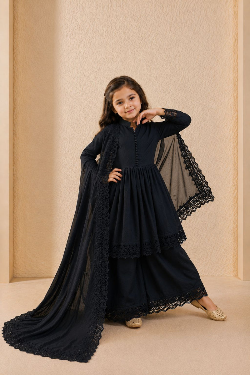 Premium Quality Roman Silk Kids Gown Set
