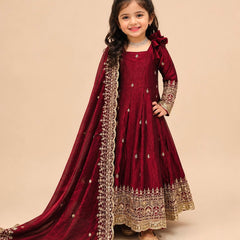 Premium Quality Fendy Sillk Kids Gown Set