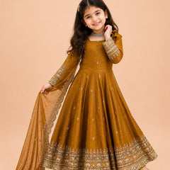 Premium Quality Fendy Sillk Kids Gown Set