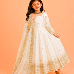 Premium Quality Fendy Sillk Kids Gown Set