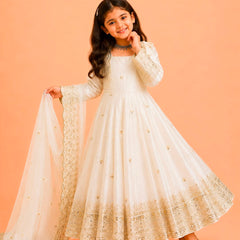 Premium Quality Fendy Sillk Kids Gown Set