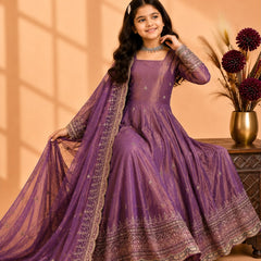 Premium Quality Fendy Sillk Kids Gown Set