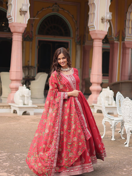 Akruti's Premium Gown With Dupatta