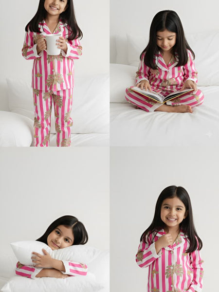 Stripes Girls Night Suit