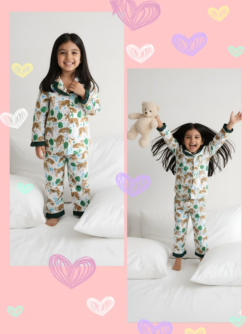 Stripes Girls Night Suit