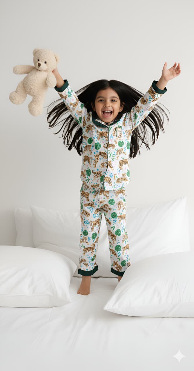 Stripes Girls Night Suit