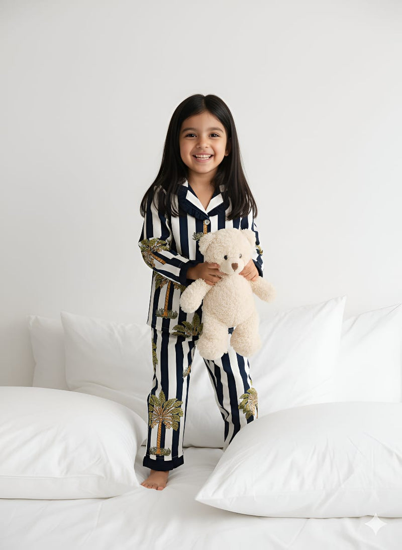 Stripes Girls Night Suit