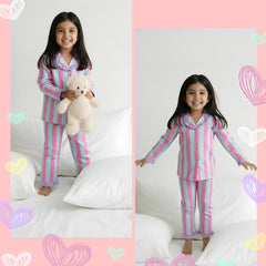 Stripes Girls Night Suit