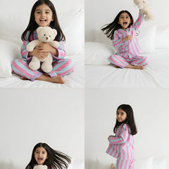 Stripes Girls Night Suit