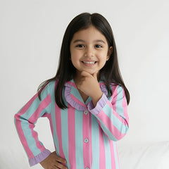 Stripes Girls Night Suit