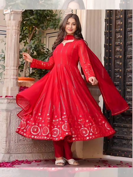 Parvati Premium Quality Mehrooni Red Suit Set