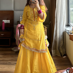 Naumya Neon Yellow Sharara Suit Set