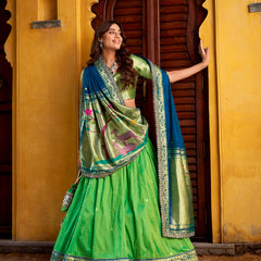 Parrot Color Paithani Lehenga