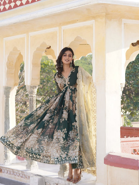 Premium Quality Green Anarkali Suit Set