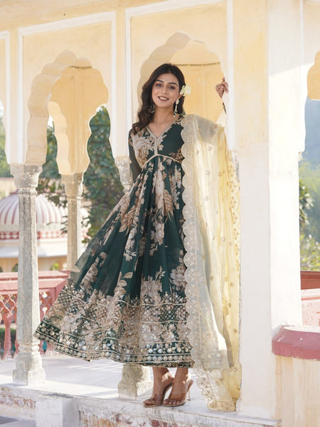 Premium Quality Green Anarkali Suit Set
