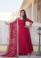 PINK COLOUR READYMADE ALIA CUT GOWN WITH DUPATTA SET-KKA-1070