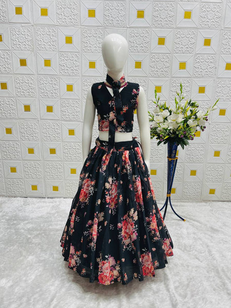 New Designer Lehenga Choli With Koti Ready To Wear Collection OC-210 Black