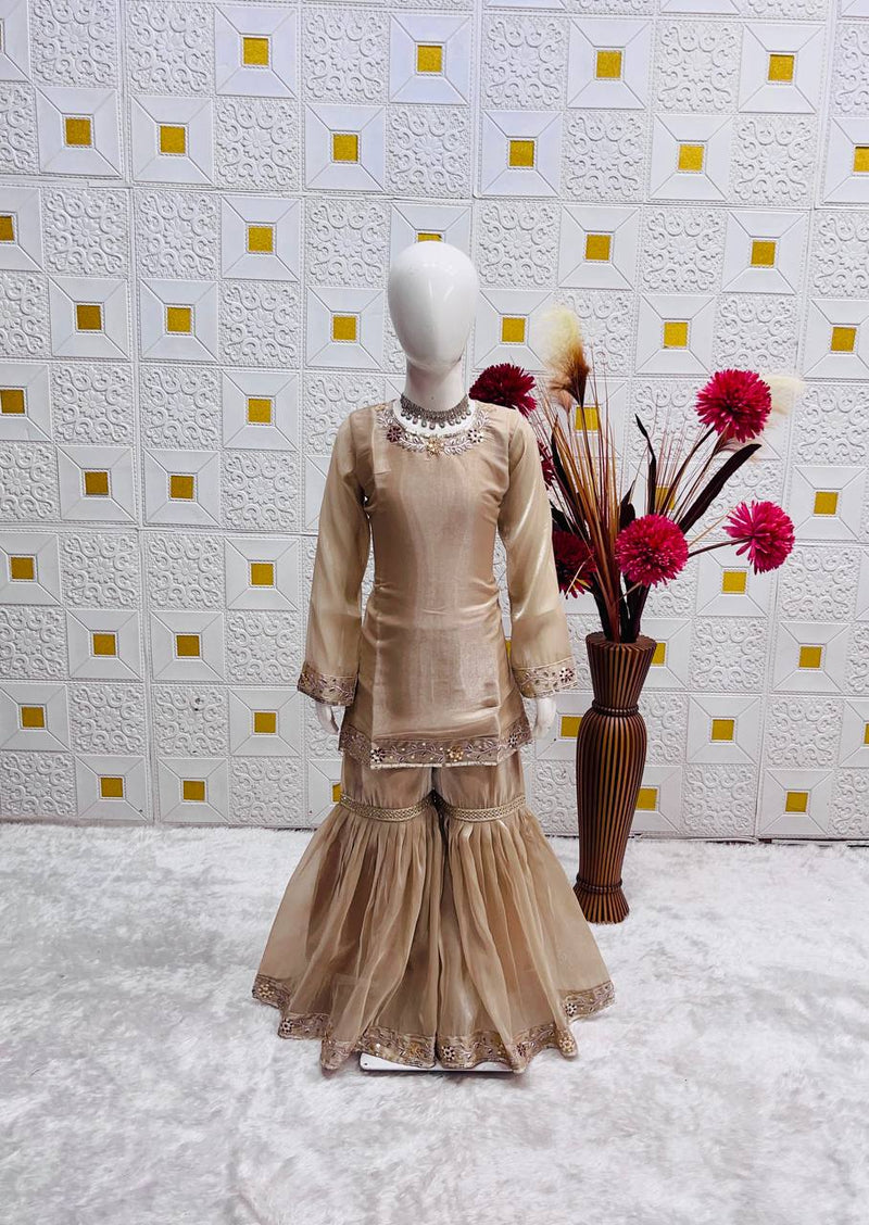 Beautiful Kids Top Sharara And Dupatta Set