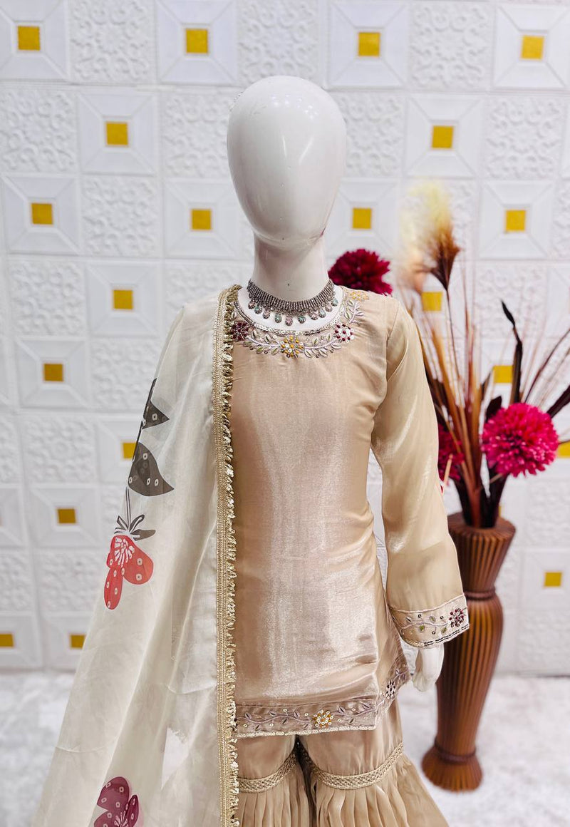 Beautiful Kids Top Sharara And Dupatta Set