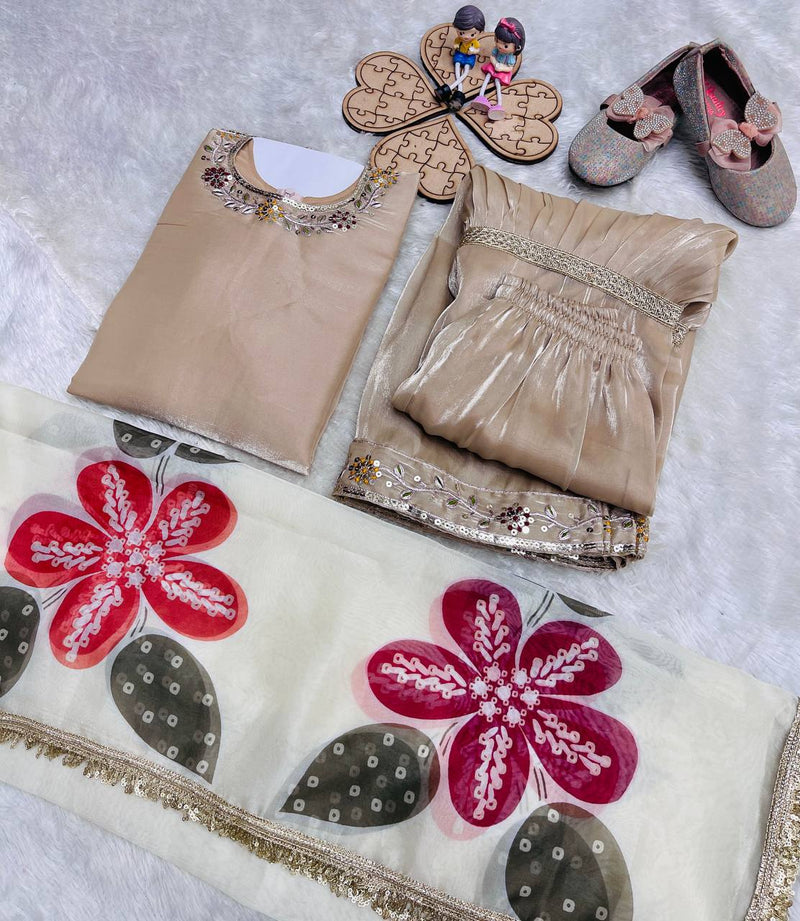 Beautiful Kids Top Sharara And Dupatta Set