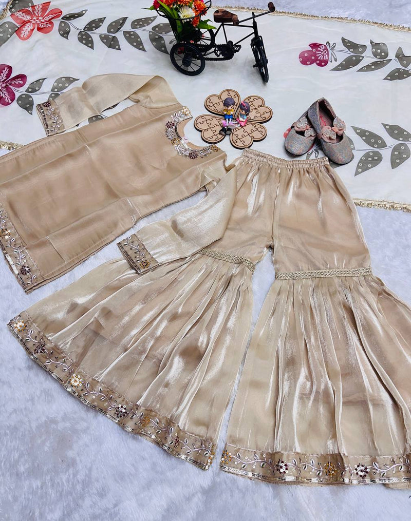Beautiful Kids Top Sharara And Dupatta Set