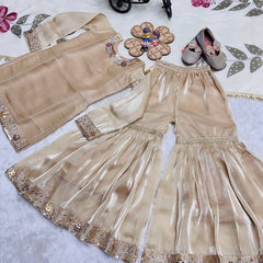 Beautiful Kids Top Sharara And Dupatta Set
