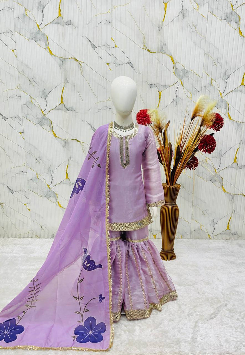 Premium Beautiful Kids Top Sharara And Dupatta Set