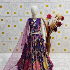 Wine Color Girls Lehenga Choli Set