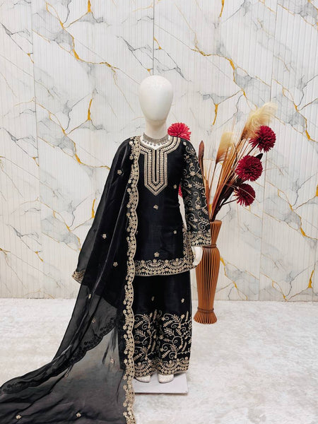 Premium Beautiful Kids Top Sharara And Dupatta Set