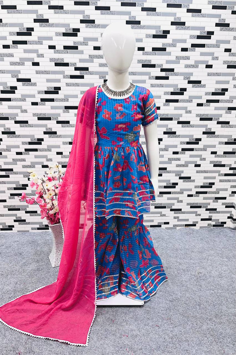 NEW DESIGNER EMBROIDERY SIQUNCE WORK TOP-SARARA AND DUPATTAA OC-149