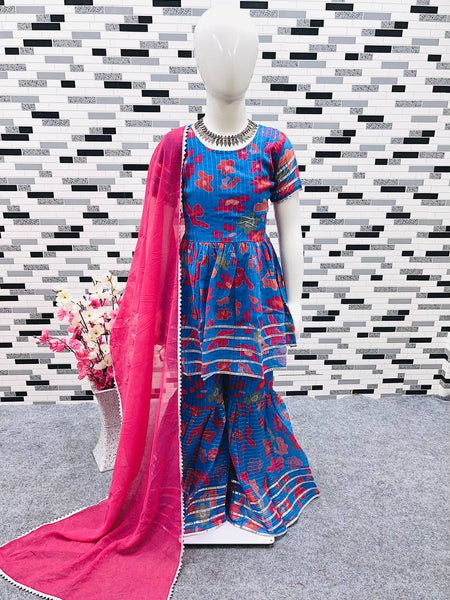 NEW DESIGNER EMBROIDERY SIQUNCE WORK TOP-SARARA AND DUPATTAA OC-149