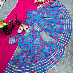 NEW DESIGNER EMBROIDERY SIQUNCE WORK TOP-SARARA AND DUPATTAA OC-149