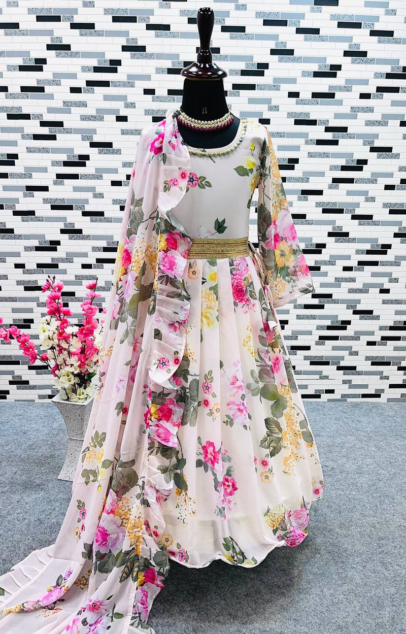 New Designer Heavy Fox Georgette Digital Print Gownn OC-142