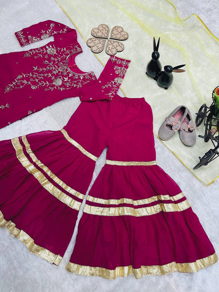 TRENDING  TOP WITH  SHARARA AND DUPATTAA OC-205