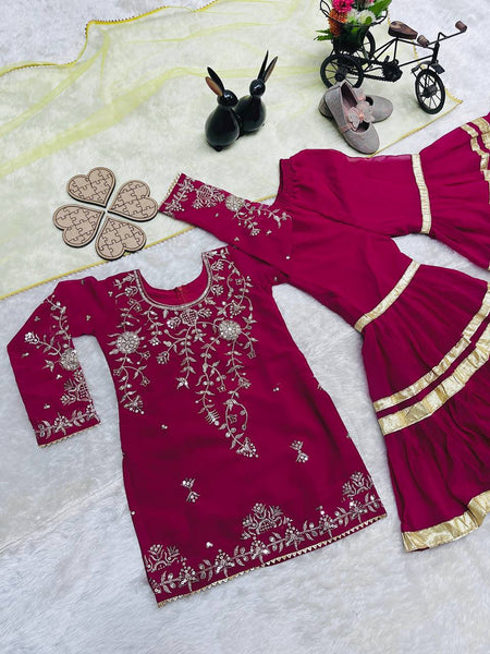 TRENDING  TOP WITH  SHARARA AND DUPATTAA OC-205